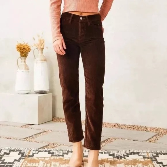 Levi's Pants - Levi’s Wedgie Straight Chocolate Brown Corduroy High Rise Pants Women’s …